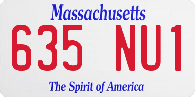 MA license plate 635NU1