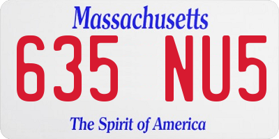 MA license plate 635NU5
