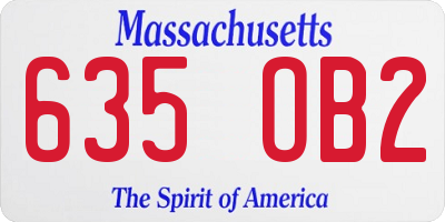 MA license plate 635OB2