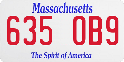 MA license plate 635OB9