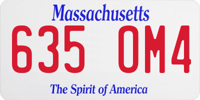 MA license plate 635OM4