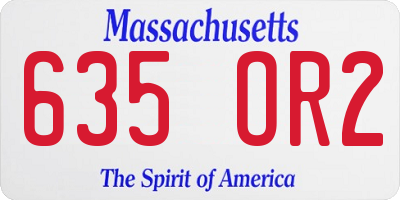 MA license plate 635OR2