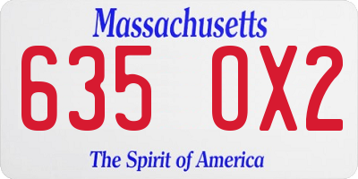 MA license plate 635OX2