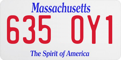 MA license plate 635OY1