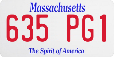 MA license plate 635PG1