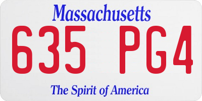 MA license plate 635PG4