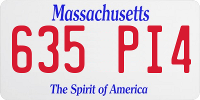MA license plate 635PI4