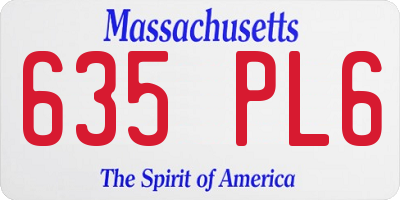 MA license plate 635PL6