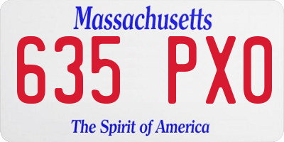 MA license plate 635PX0