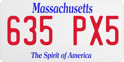 MA license plate 635PX5