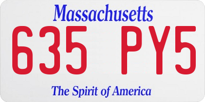MA license plate 635PY5