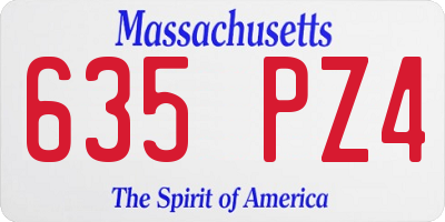 MA license plate 635PZ4
