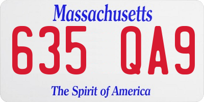MA license plate 635QA9