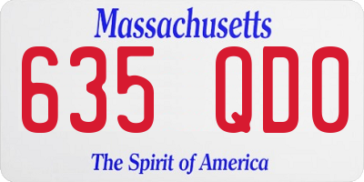 MA license plate 635QD0