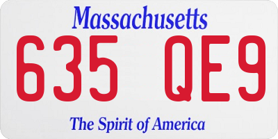 MA license plate 635QE9