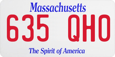 MA license plate 635QH0