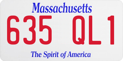 MA license plate 635QL1