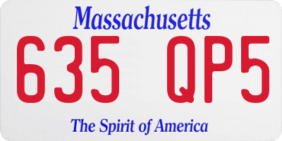 MA license plate 635QP5