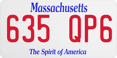 MA license plate 635QP6