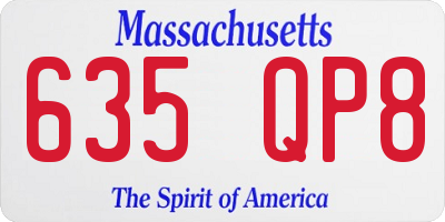 MA license plate 635QP8