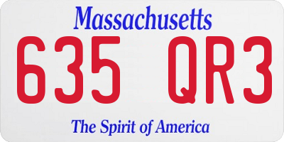 MA license plate 635QR3