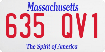 MA license plate 635QV1