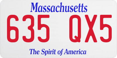MA license plate 635QX5