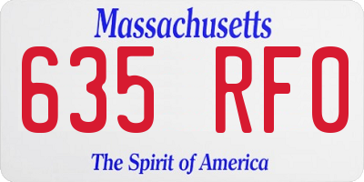 MA license plate 635RF0