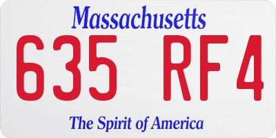 MA license plate 635RF4