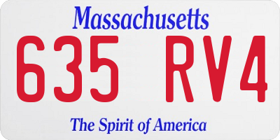MA license plate 635RV4