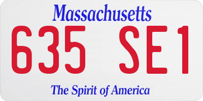 MA license plate 635SE1