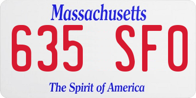 MA license plate 635SF0