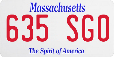 MA license plate 635SG0