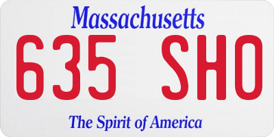 MA license plate 635SH0
