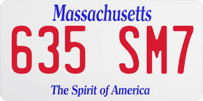 MA license plate 635SM7