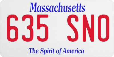 MA license plate 635SN0