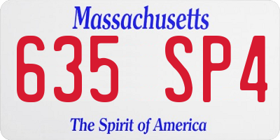 MA license plate 635SP4