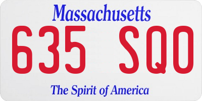 MA license plate 635SQ0