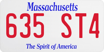 MA license plate 635ST4