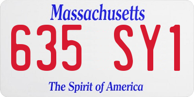 MA license plate 635SY1