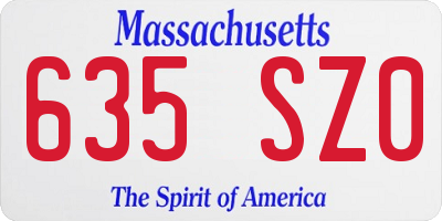 MA license plate 635SZ0