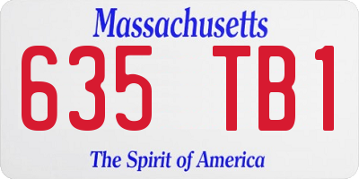 MA license plate 635TB1
