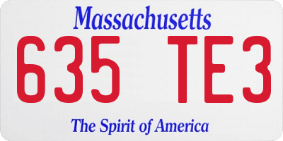 MA license plate 635TE3