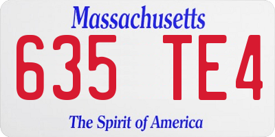 MA license plate 635TE4