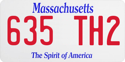 MA license plate 635TH2