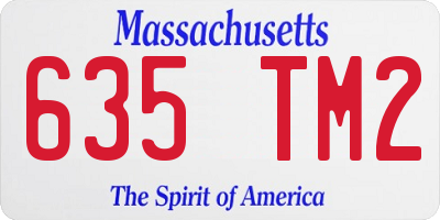 MA license plate 635TM2