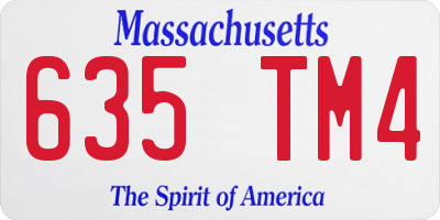 MA license plate 635TM4