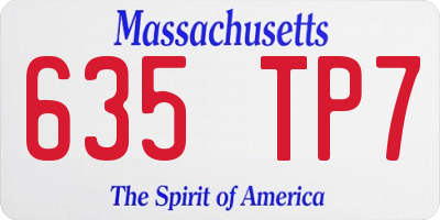 MA license plate 635TP7