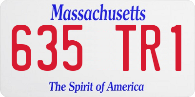 MA license plate 635TR1