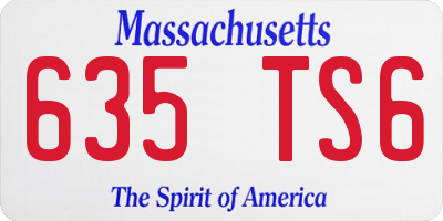 MA license plate 635TS6